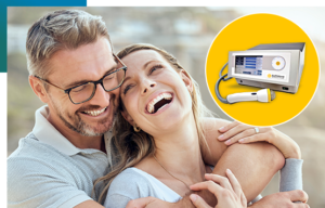 Happy couple with softwave device