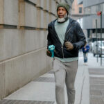 Man Jogging on a Sidewalk