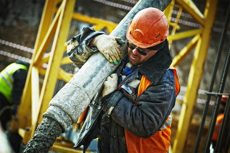 Man Working Pouring Concrete