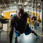 Man doing exercises in a gym