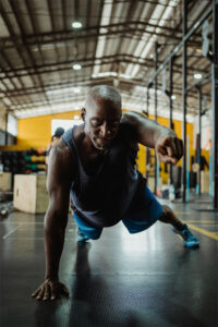 Man doing exercises in a gym