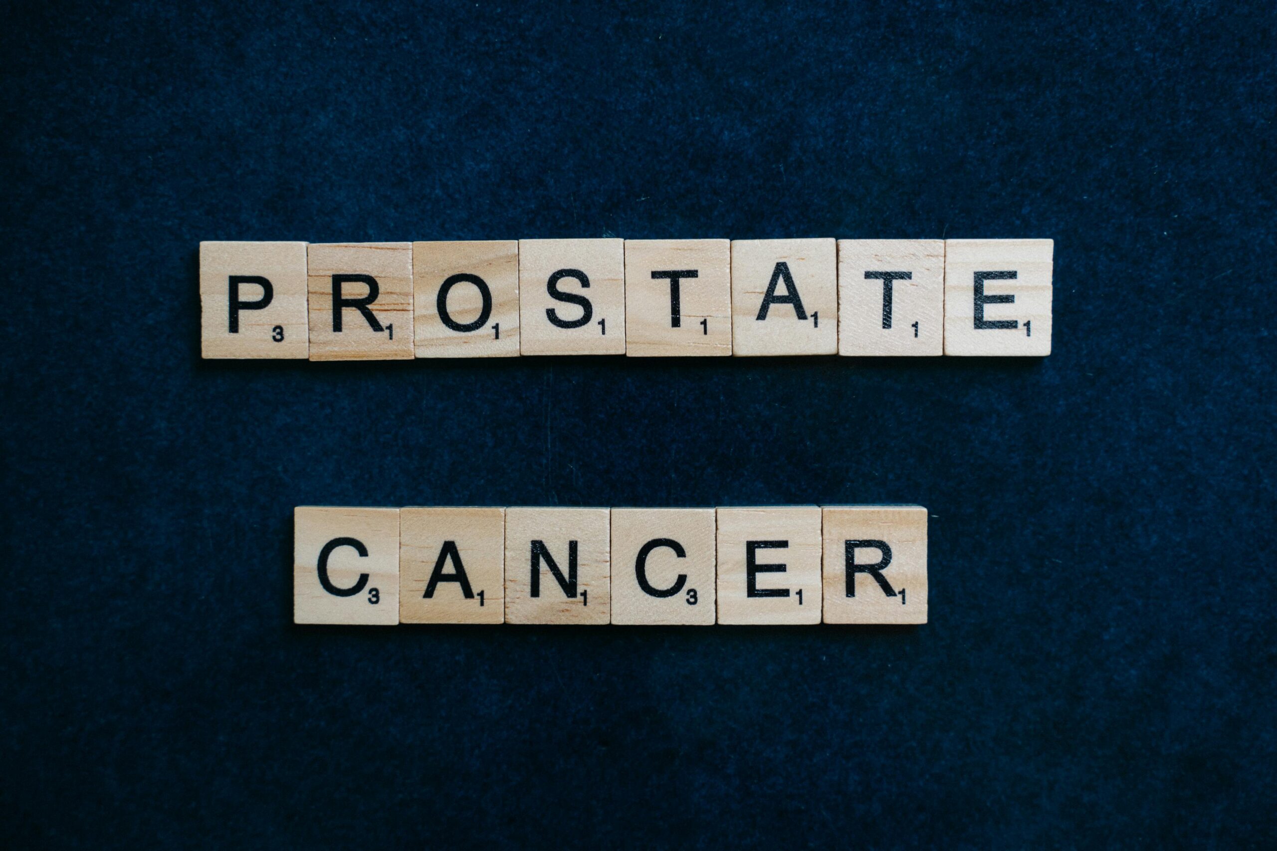 Scrabble tiles spelling prostate cancer