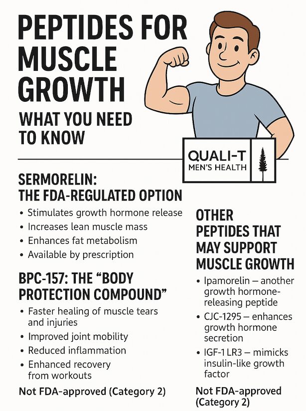 Peptides for muscle growth infographic