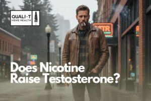 Man smoking wondering if nicotine raises testosterone?