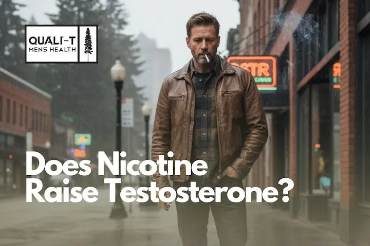 Man smoking wondering if nicotine raises testosterone?
